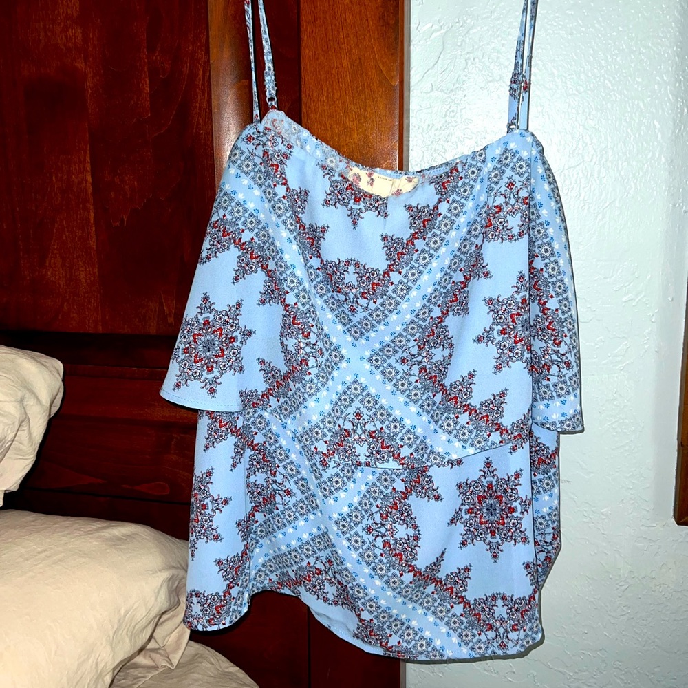 XL Hippie Rose Spaghetti Strap Layer Tank Top